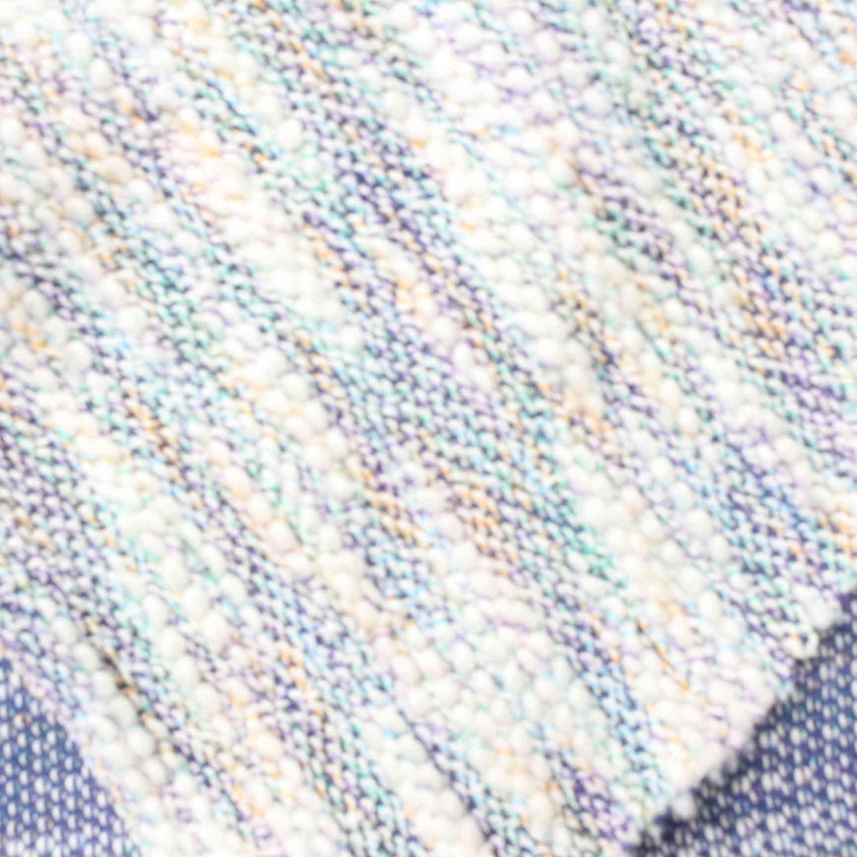 Multi Diagonal-Stripe Chunky Knit, Cotton