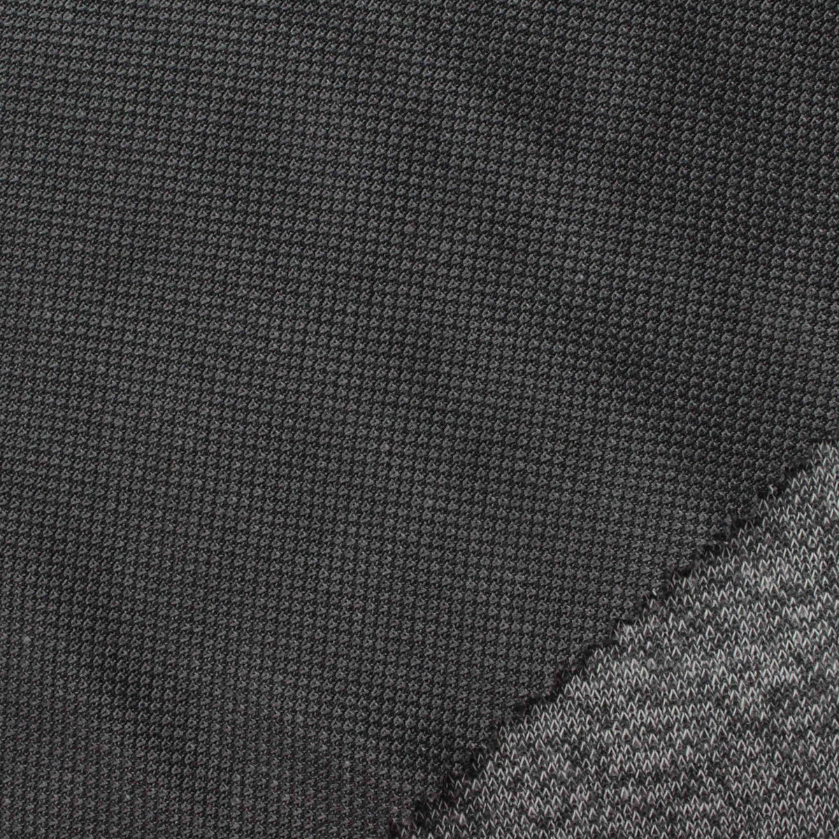 Dark Grey Geometric Chunky Knit, Poly-Viscose