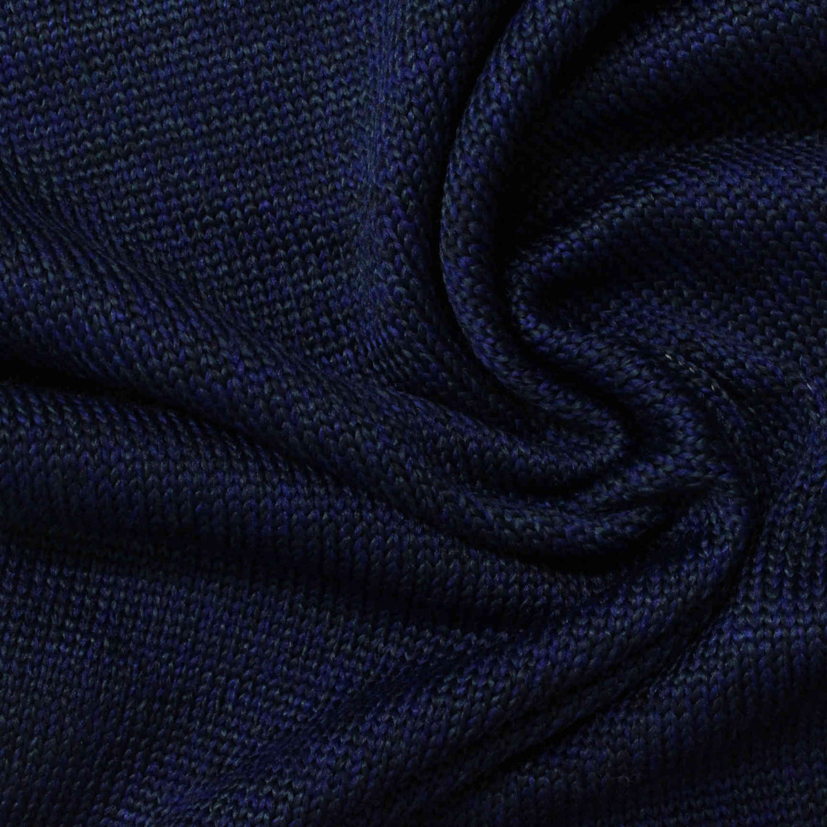 Dark Blue Marl Chunky Knit, Polyester, 343 gsm