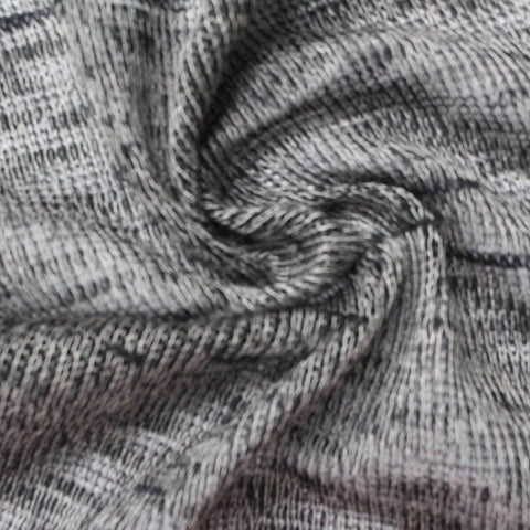 Black Marl Chunky Knit, Poly-Viscose, 206 gsm