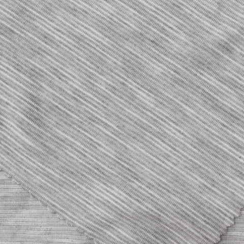 Light Grey Diagonal-Stripe Jersey Knit, Poly-Viscose