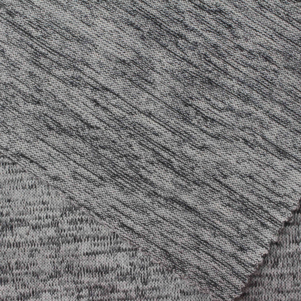 Dark Grey Marl Chunky Knit, Poly-Viscose, 209 gsm, 155 cm