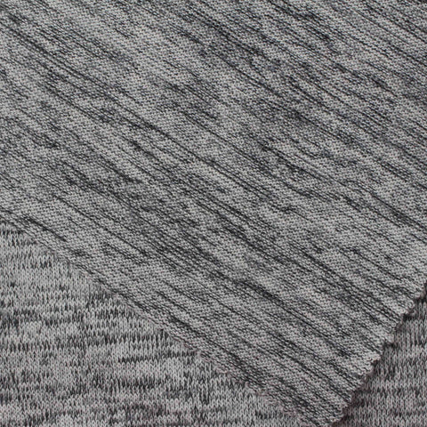 Dark Grey Marl Chunky Knit, Poly-Viscose, 209 gsm, 155 cm