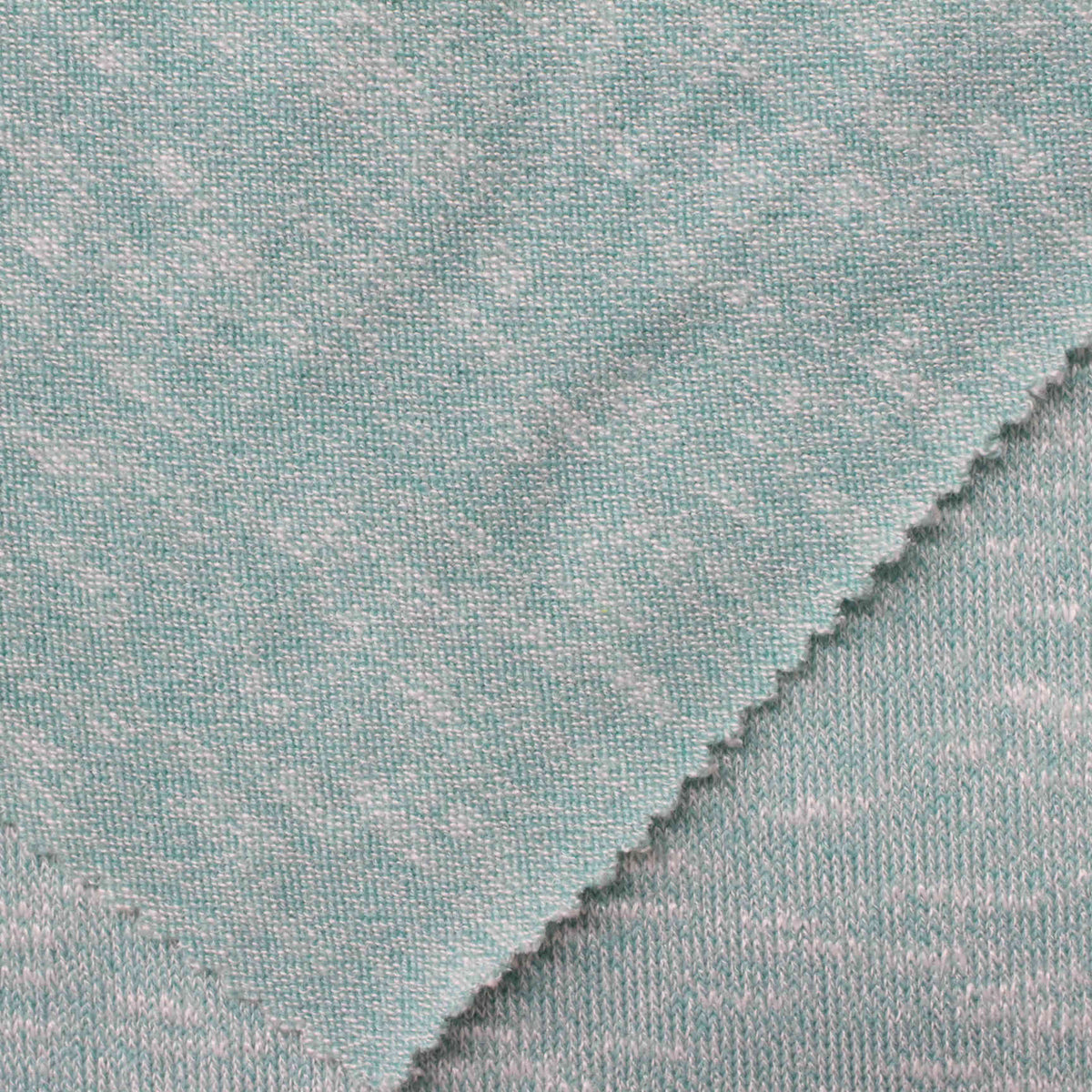 Light Blue-Green Marl Chunky Knit, 206 gsm