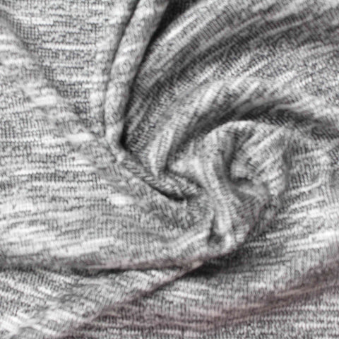 Grey Marl Chunky Knit, Viscose-Poly, 153 gsm