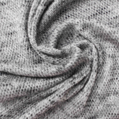 Grey Marl Chunky Knit, Poly-Viscose, 126 gsm
