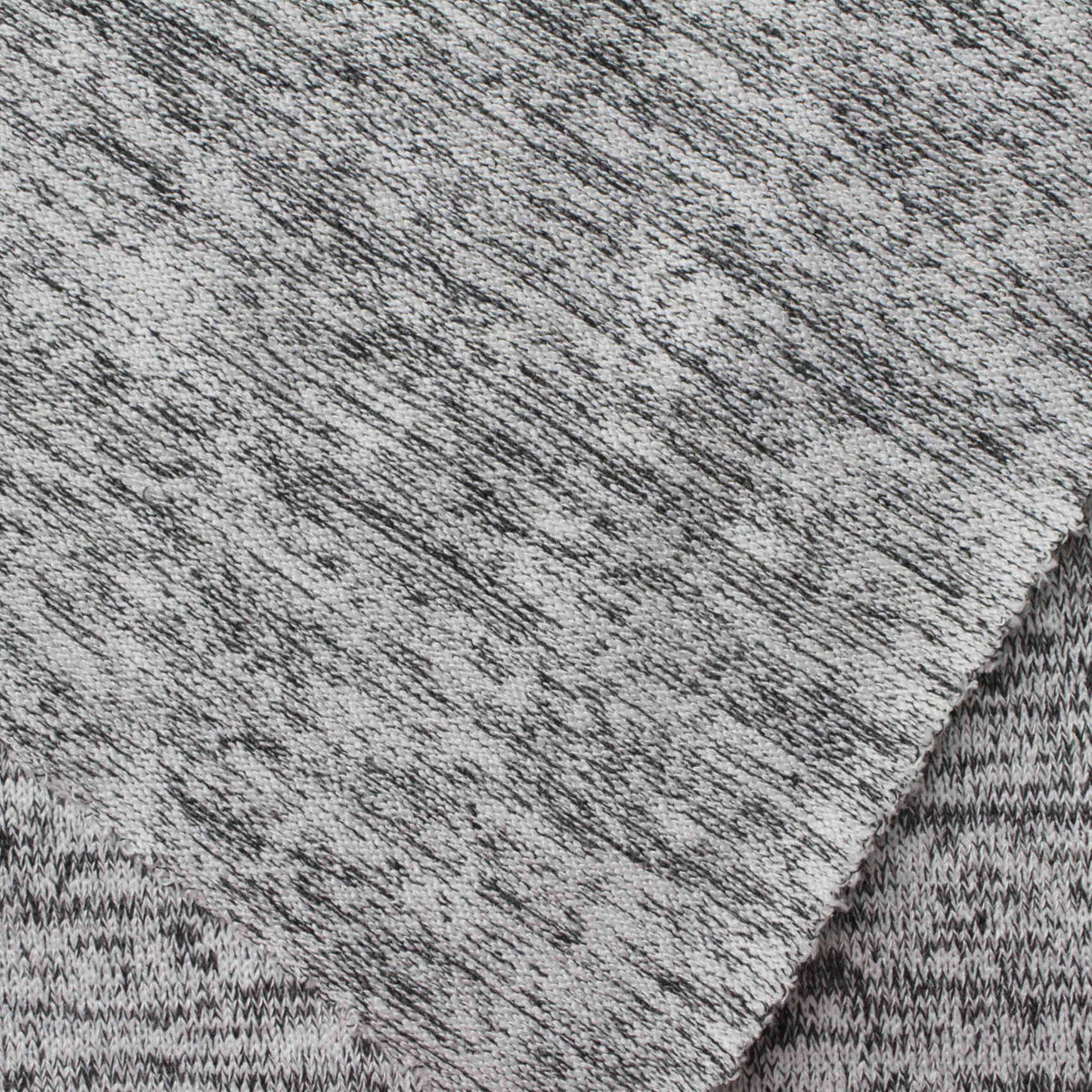 Black Marl Chunky Knit, Poly-Viscose, 221 gsm