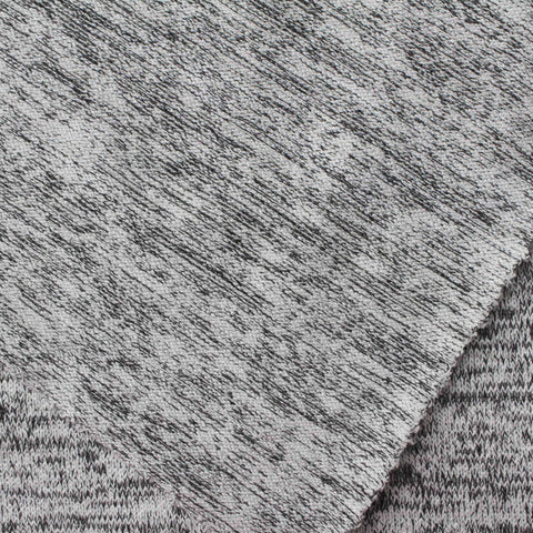 Black Marl Chunky Knit, Poly-Viscose, 221 gsm