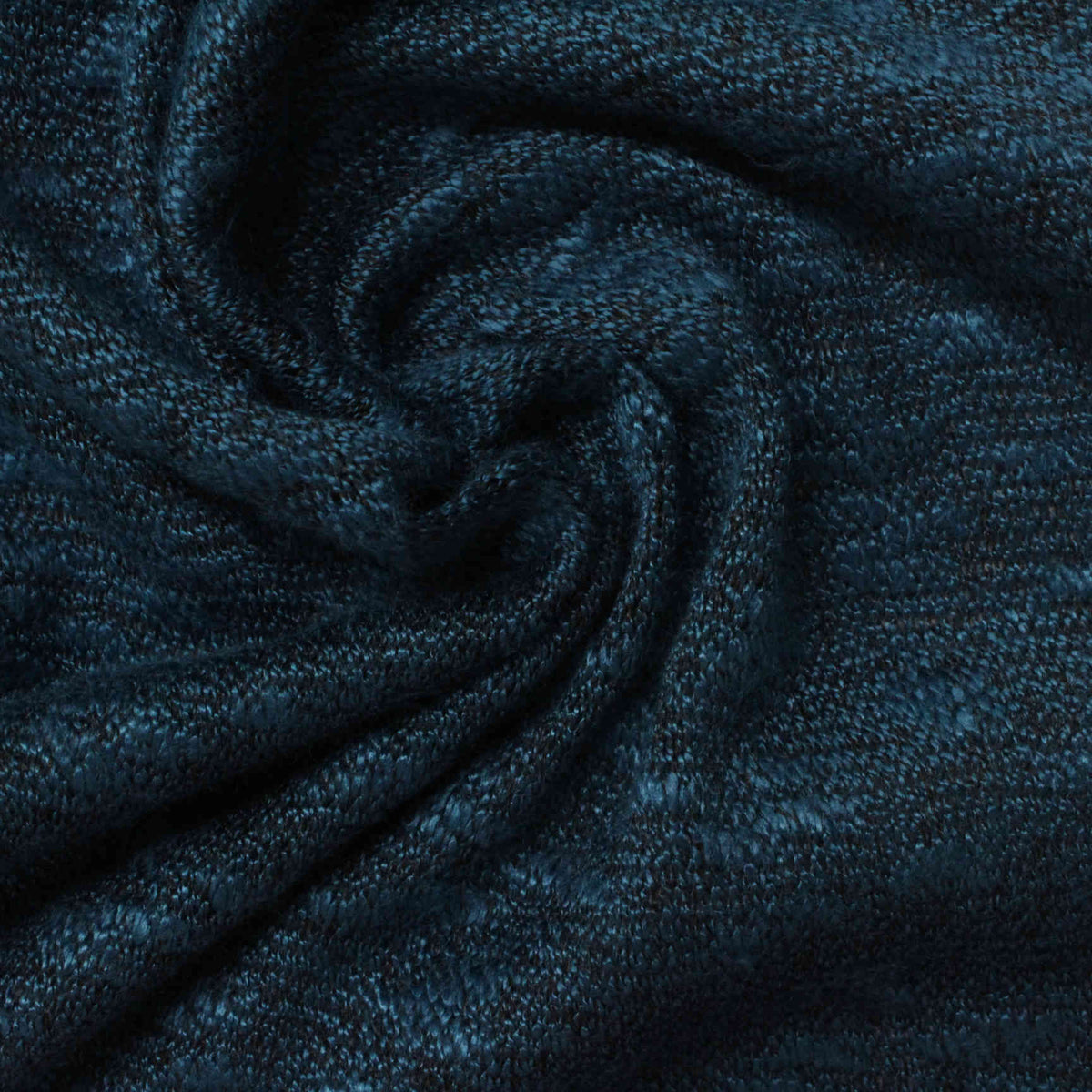 Dark Blue Marl Chunky Knit, Viscose-Poly, 280 gsm
