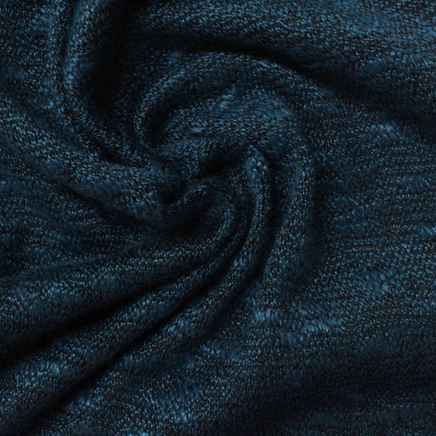 Dark Blue Marl Chunky Knit, Viscose-Poly, 280 gsm