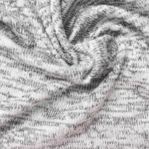 Grey Marl Chunky Knit, Viscose-Poly, 123 gsm