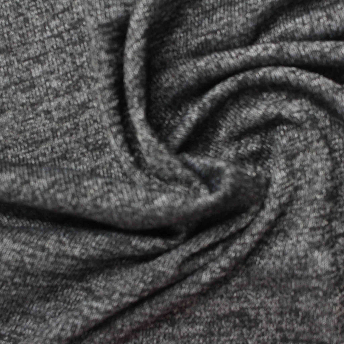 Dark Grey Heathered-Marl Chunky Knit, Polyester, 171 gsm