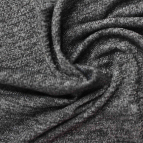 Dark Grey Heathered-Marl Chunky Knit, Polyester, 171 gsm
