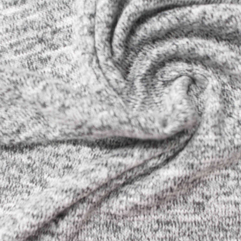 Grey Marl Chunky Knit, Viscose-Poly, 214 gsm