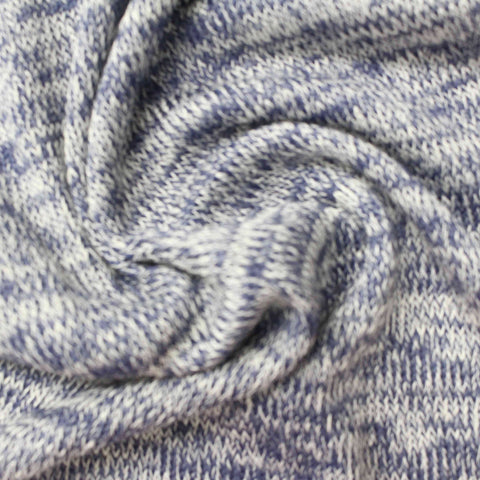 Blue Marl Chunky Knit, Viscose-Poly, 171 gsm
