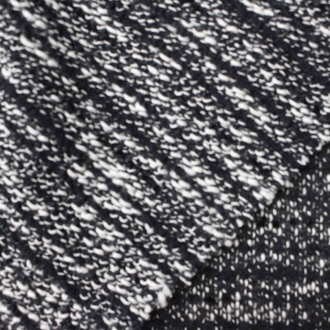 Black Marled-Stripe Chunky Knit