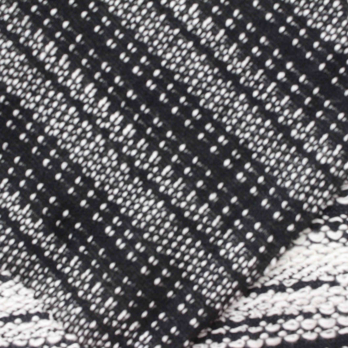 White Diagonal-Stripe Chunky Knit