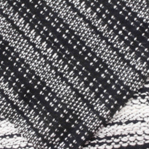 White Diagonal-Stripe Chunky Knit