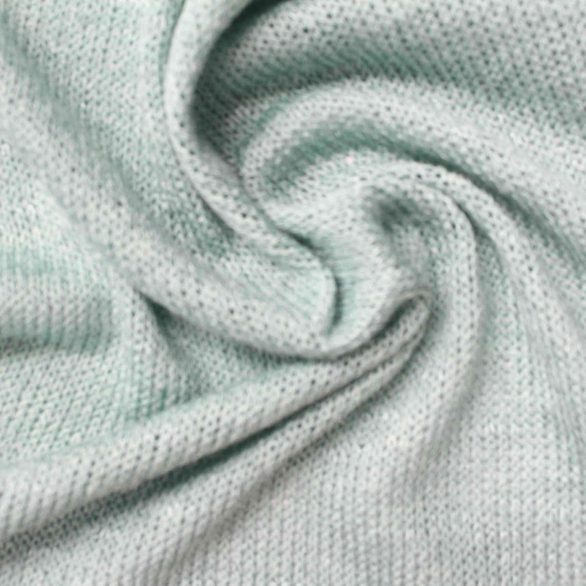 Light Green Marl Chunky Knit, Viscose-Poly, 170 gsm