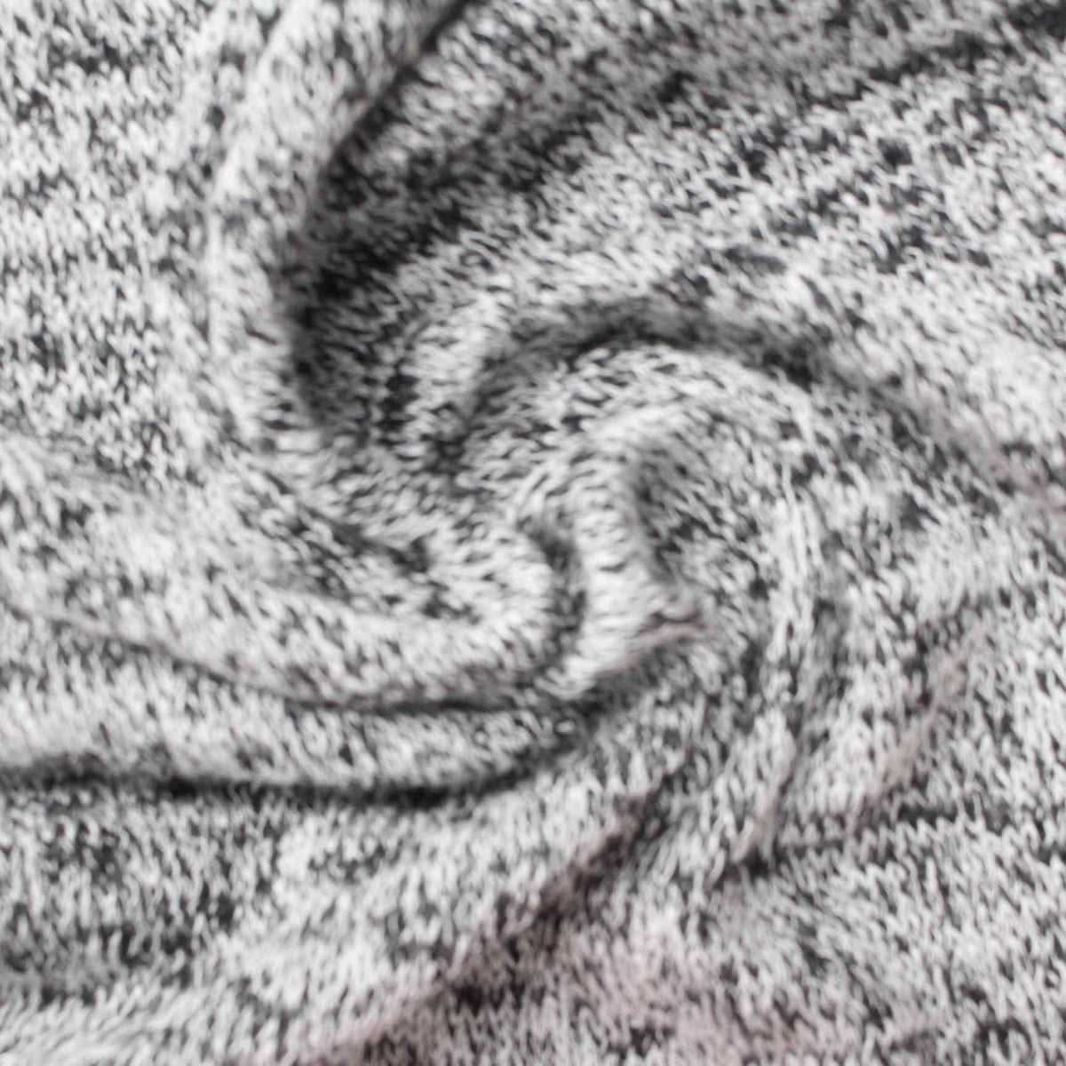 Black Marl Chunky Knit, Viscose-Poly, 175 gsm, 160 cm