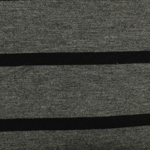 Black Horizontal-Stripe Knit, Viscose, 180 gsm