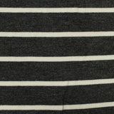 Dark Grey Horizontal-Stripe Jersey Knit, Viscose