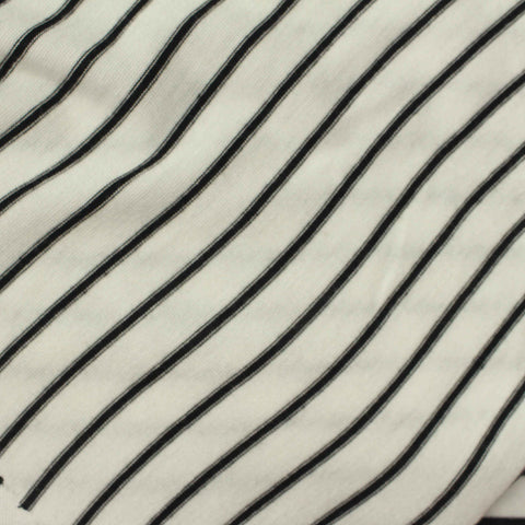 Black Diagonal-Stripe Jersey Knit, Polyester, 150 gsm