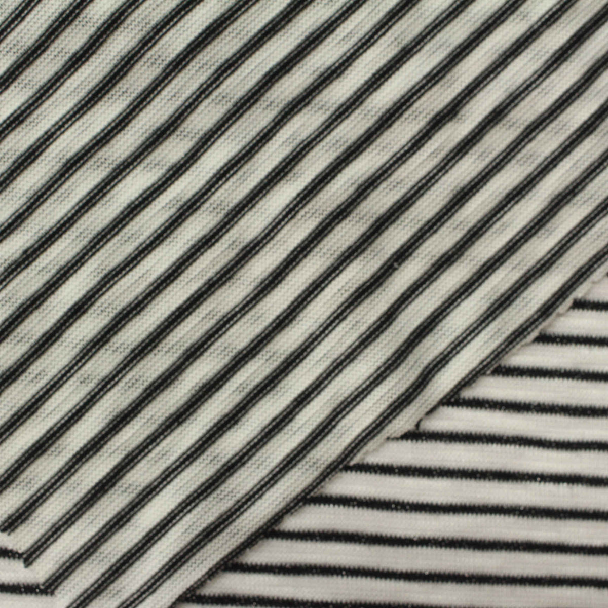 Black Stripe Jersey Knit, Poly-Viscose, 150 gsm