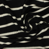 Black Horizontal-Stripe Jersey Knit, Viscose