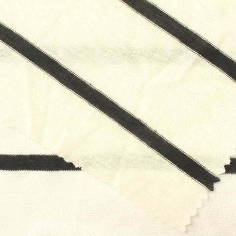 Black Diagonal-Stripe Jersey Knit, Viscose, 115 gsm