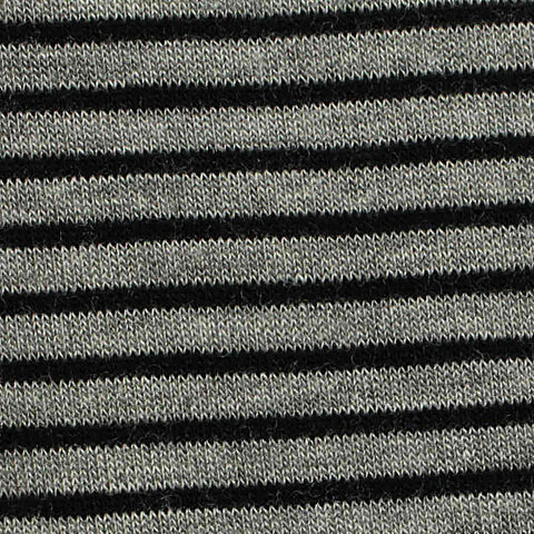 Black Horizontal-Stripe Jersey Knit, Viscose, 163 gsm