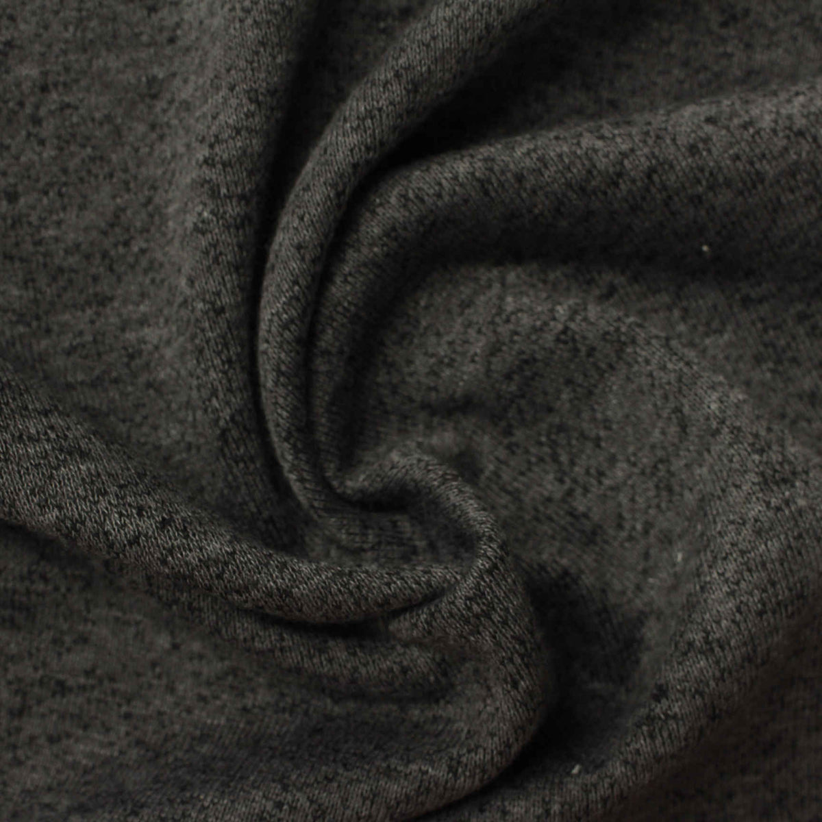 Dark Grey Marl French Terry, Poly-Cotton, 230 gsm
