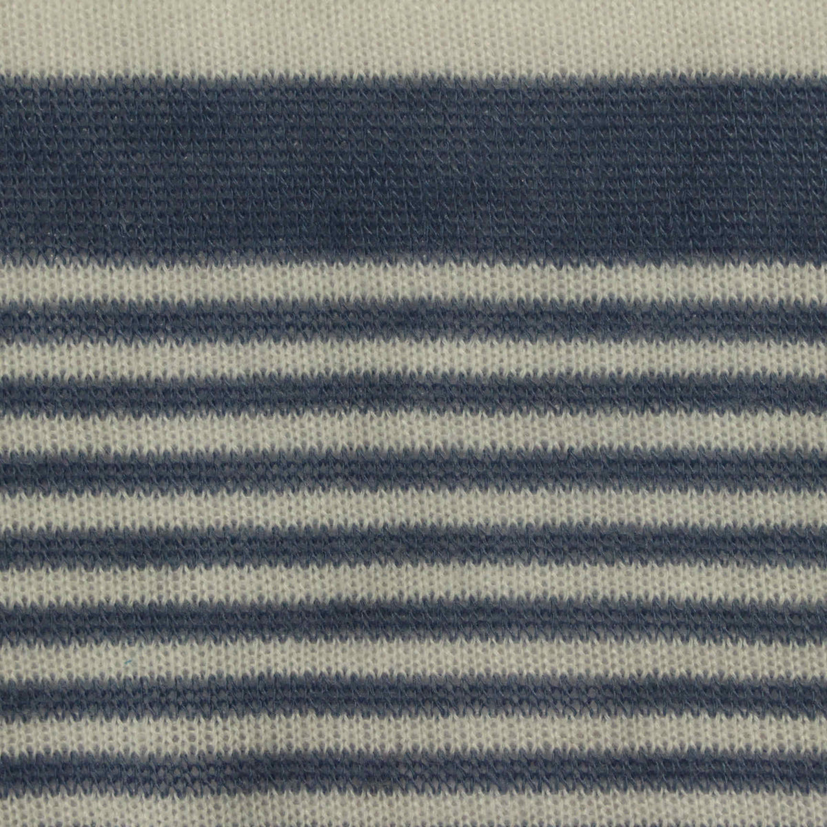 Blue Horizontal-Stripe Chunky Knit, Poly-Viscose, 128 gsm