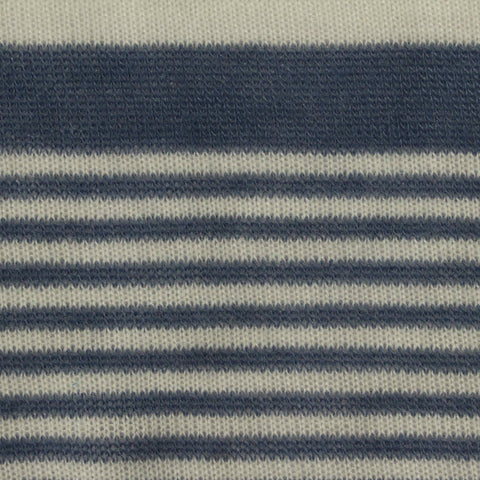 Blue Horizontal-Stripe Chunky Knit, Poly-Viscose, 128 gsm