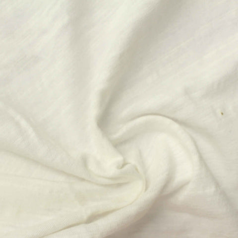 Slub 100% Viscose Jersey Knit Fabric, 100 gsm, 160 cm — White