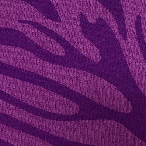 Purple Zebra French Terry, Poly-Cotton