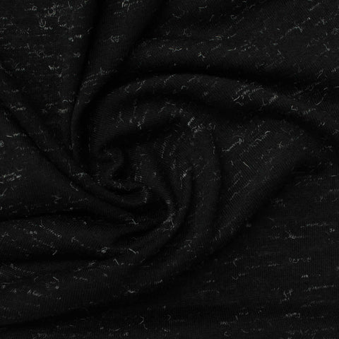 Black Marl Jersey Knit, Polyester, 132 gsm