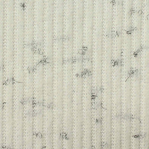 Light Cream Flecks Rib Knit, Poly-Viscose