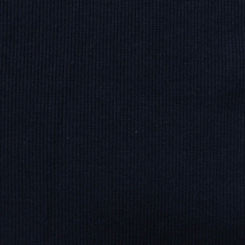 Polyester Cotton Stretch Rib Knit Fabric, 284 gsm — Navy