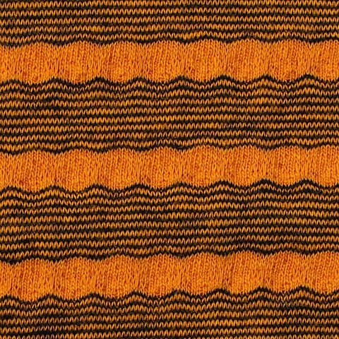 Orange Horizontal-Stripe Jersey Knit, Cotton-Poly, 174 gsm