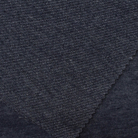 Dark Blue Marl Chunky Knit, Poly-Cotton, 264 gsm