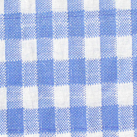 Blue Check Jacquard, Poly-Viscose