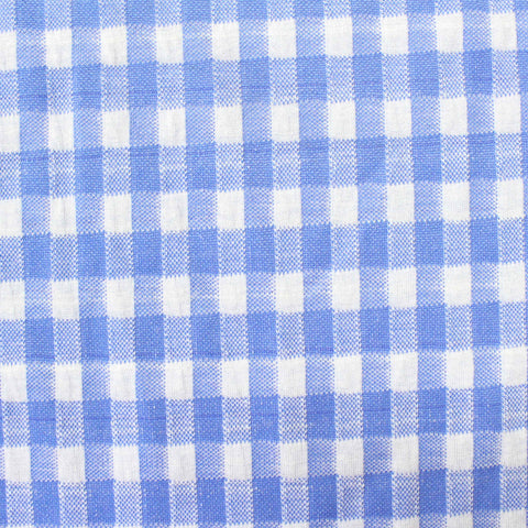 Blue Check Jacquard, Poly-Viscose