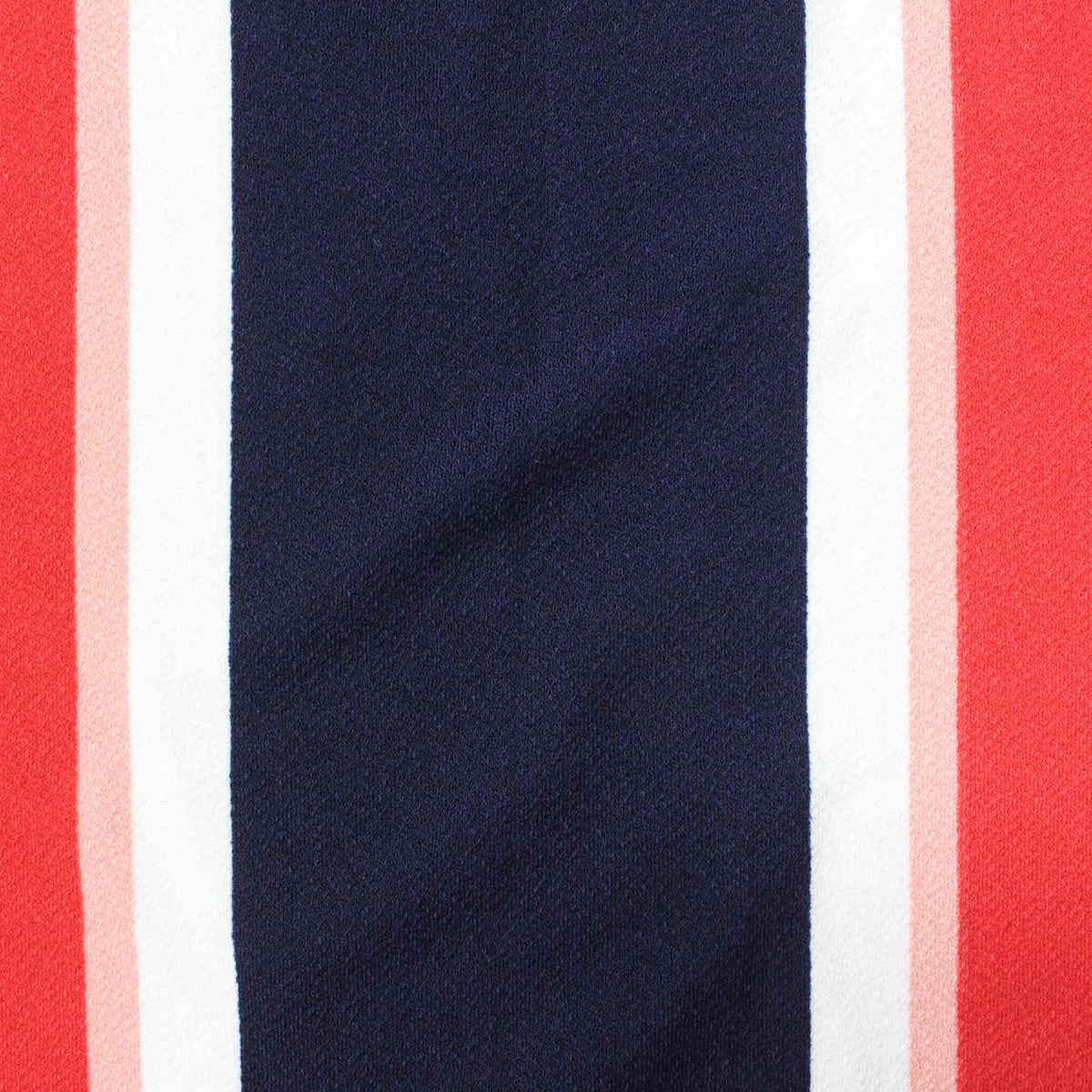 Navy Vertical-Stripe Linen-Look, Polyester
