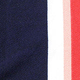 Navy Vertical-Stripe Linen-Look, Polyester — texture