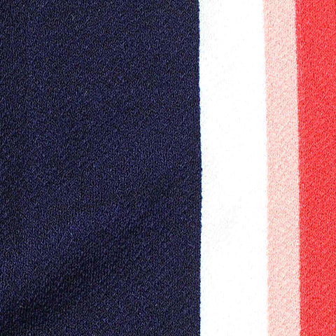 Navy Vertical-Stripe Linen-Look, Polyester