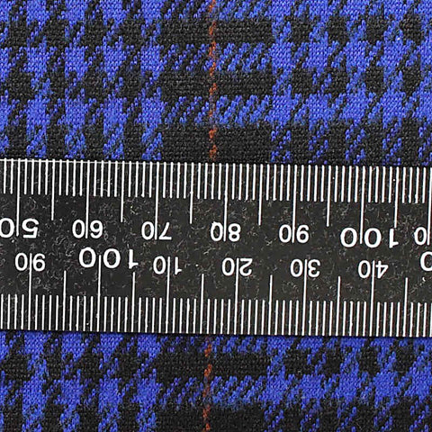 Blue Houndstooth Knit, Polyester, 196 gsm
