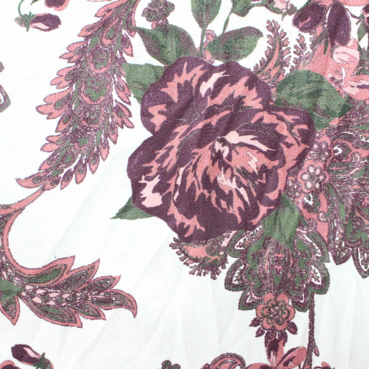 Purple Bold-Floral Faux Suede, Polyester