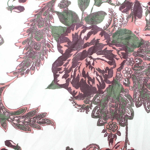 Purple Bold-Floral Faux Suede, Polyester