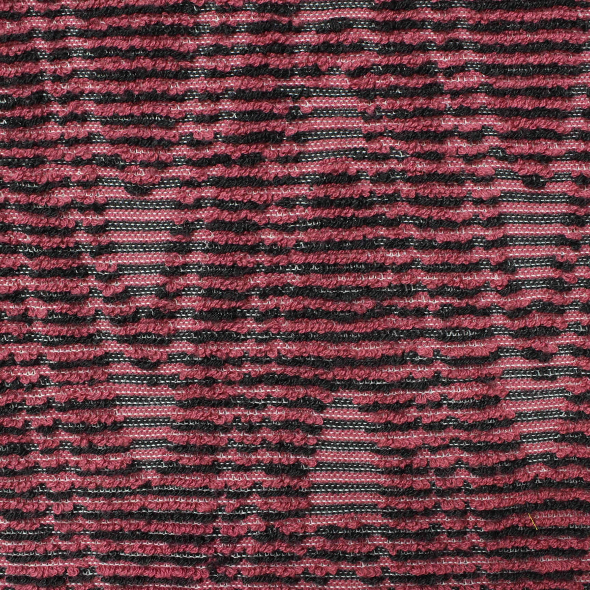 Red Horizontal-Stripe Pointelle Knit, Poly-Cotton